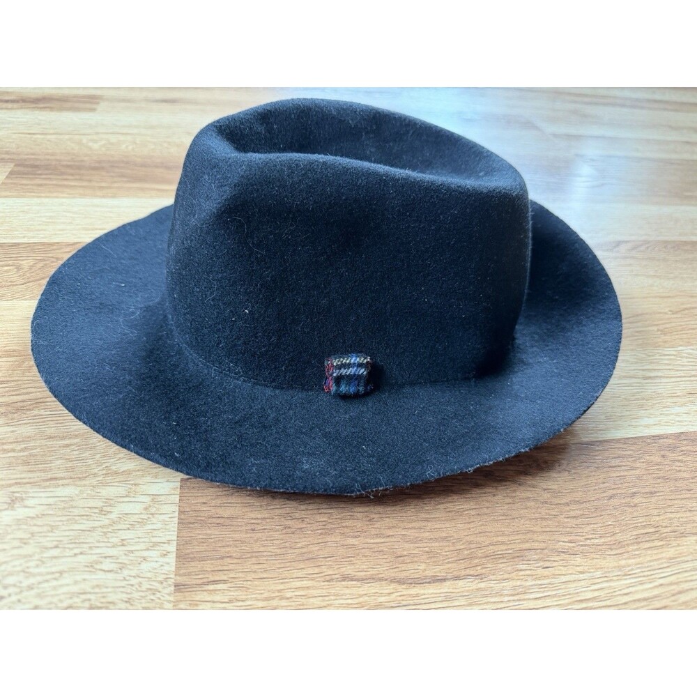 The Hats Company Filippo Catarzi Black 100% Wool Fedora Hat Made in Italy Black